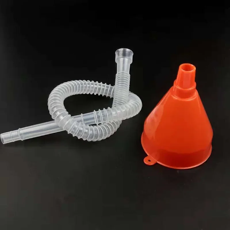 Corong Filter minyak mobil, peralatan pengisian minyak dengan Filter tabung fleksibel untuk keselamatan darurat perjalanan Aksesori Mobil