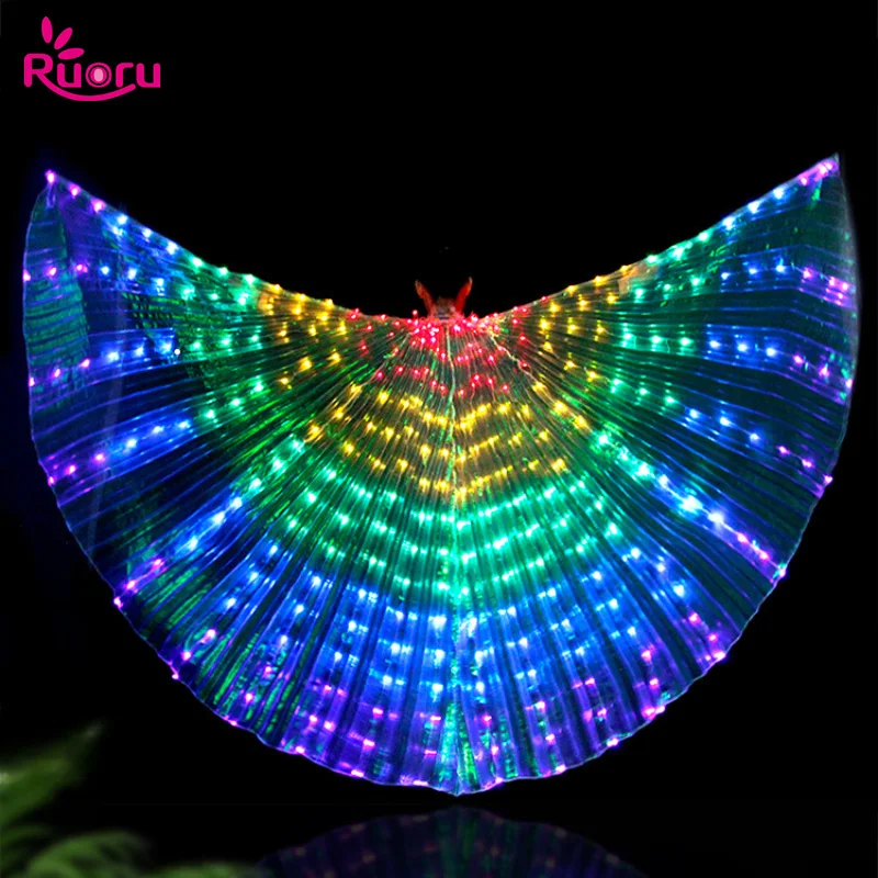 

Ruoru 300 Pieces Led Belly Dance Led Wings Rainbow Color Isis Wings for Adult Alas Angle Belly Dancing Stage Performance Props