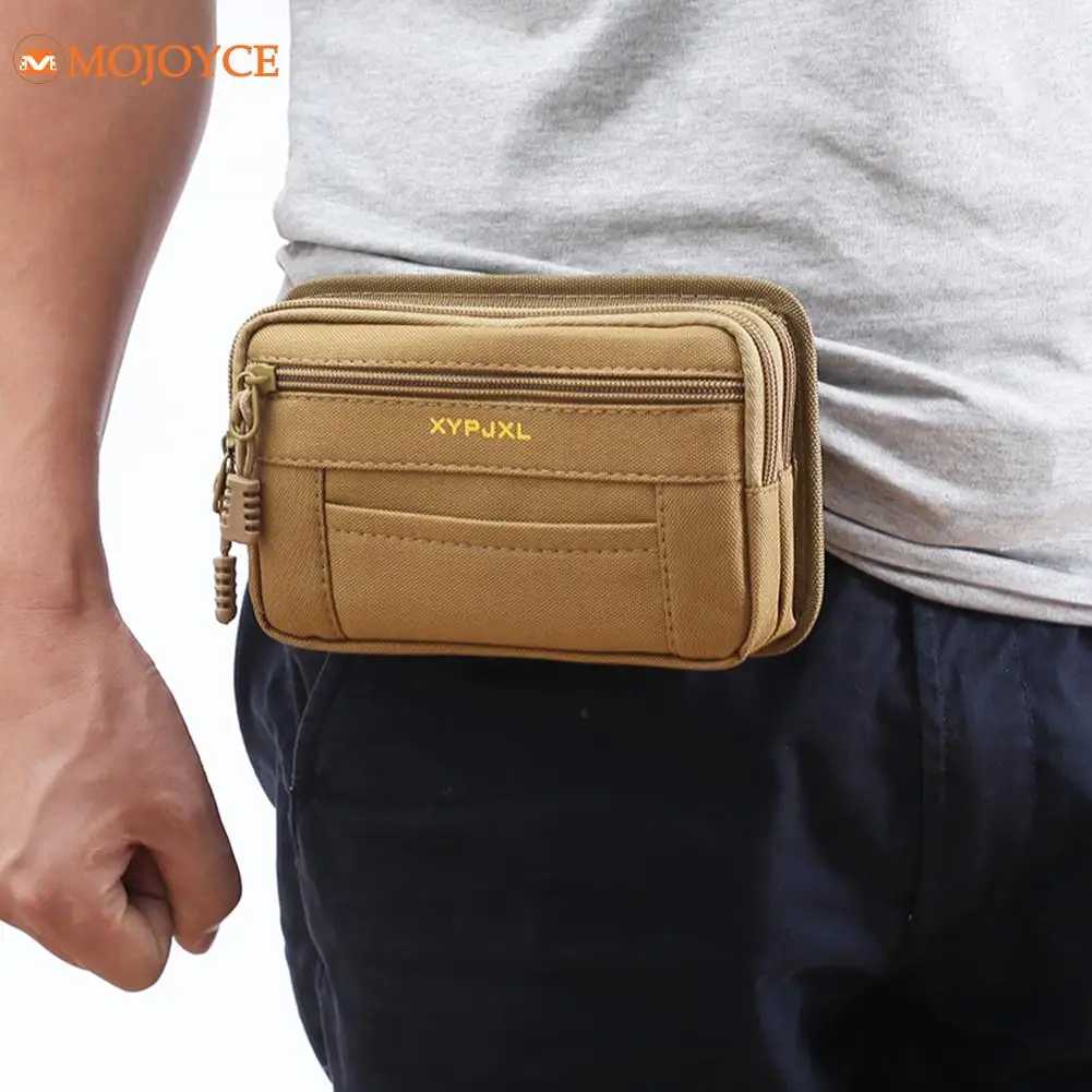 Men Canvas Waist Pack Multi-Compartment Fanny Small Square Wallet Pouch Man Pocket Design Mobile Phone Purses Mini Coin Belt Bag