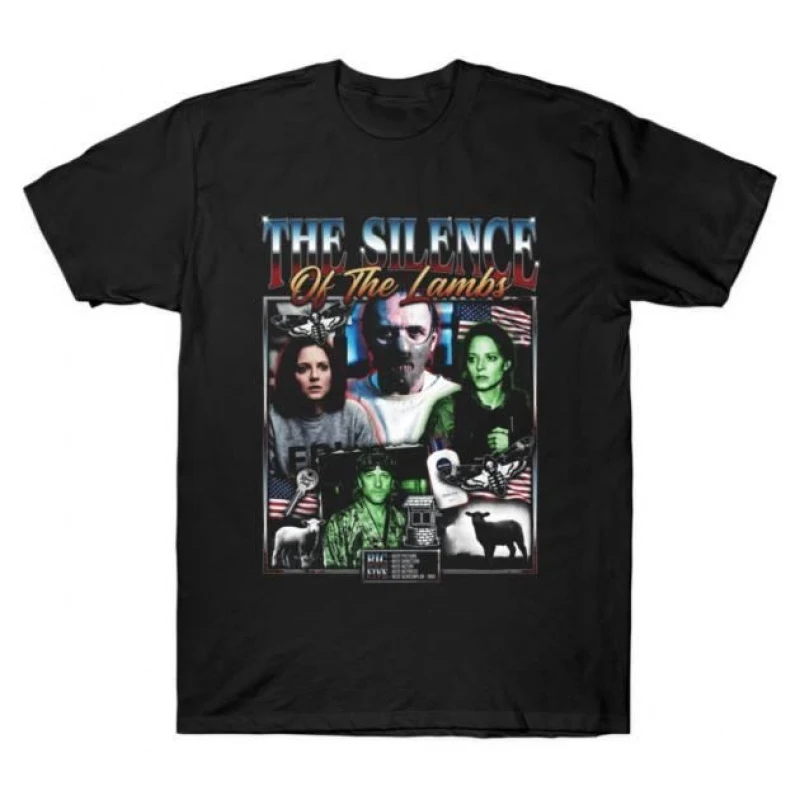 

0426 Silence of the lambs Horror movie Hannibal Gift t shirt Dr Lecter Scary Cannibal Graphic Clothes All size Tee S-6XL