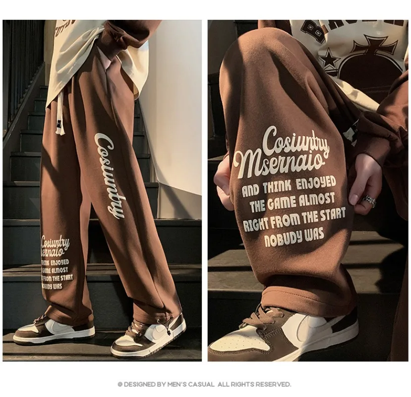 

Мужские брюки, летние модные повседневные брюки с принтом на шнурке, однотонные дышащие прямые брюки на шнурке