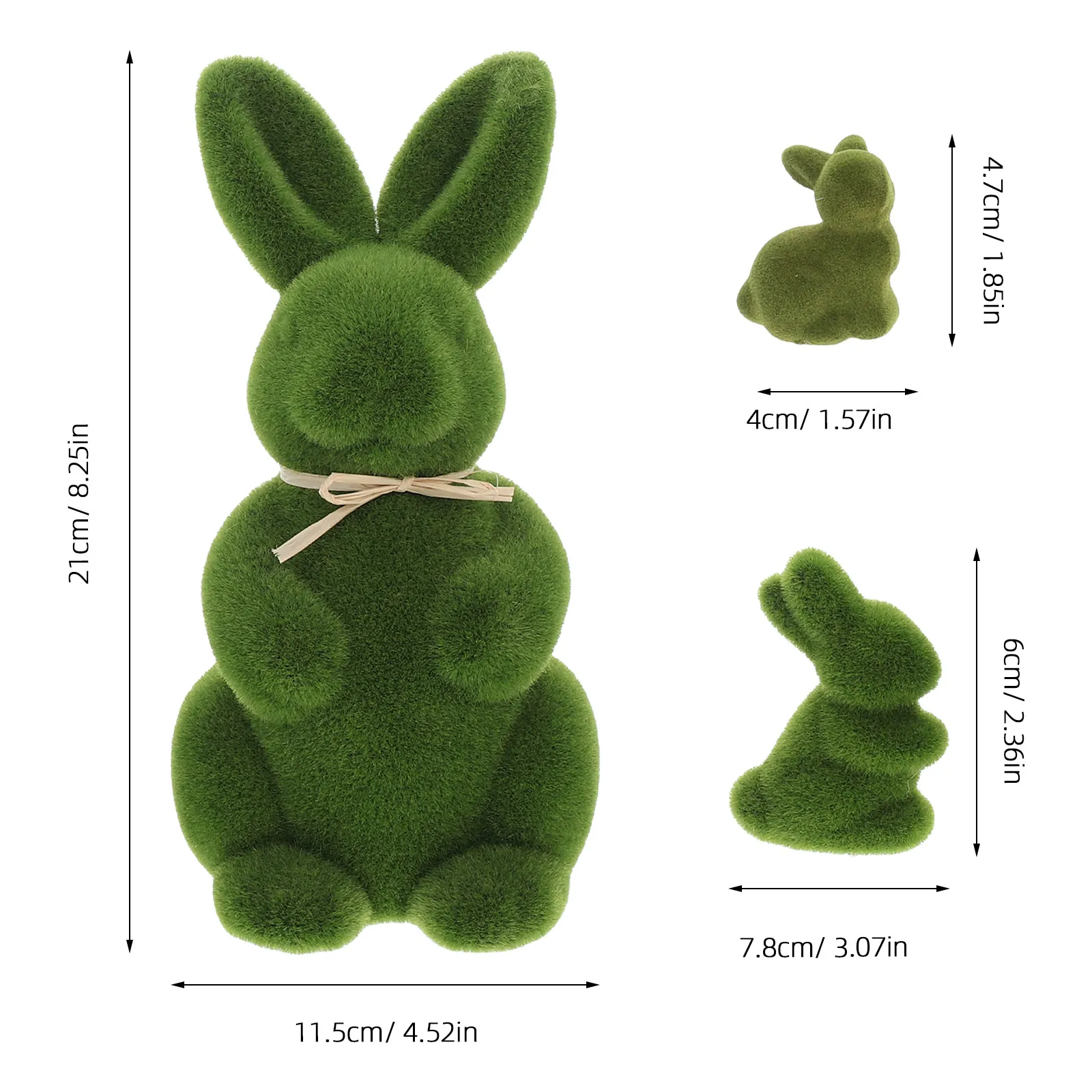 5Pcs Realistic Artificial Easter Bunny Statues Compact Desktop Tabletop Decor Charm Nature-Inspired Rabbit Ornament for Home