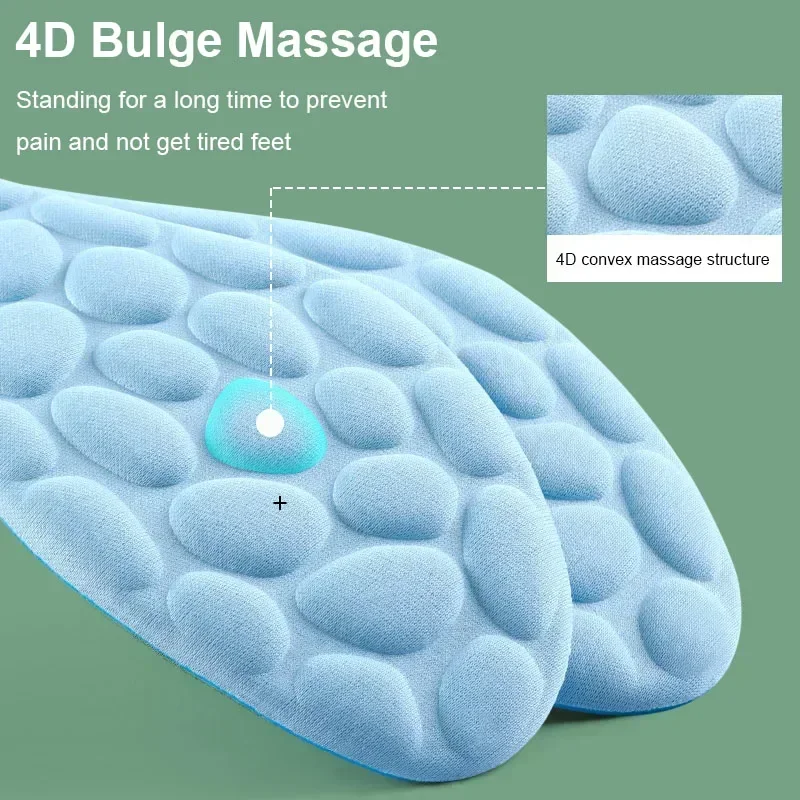 New Sport Memory Foam Insoles for Running Soft Massage Breathable Deodorant Cushion Arch Support Shoe Inserts for Men And Women