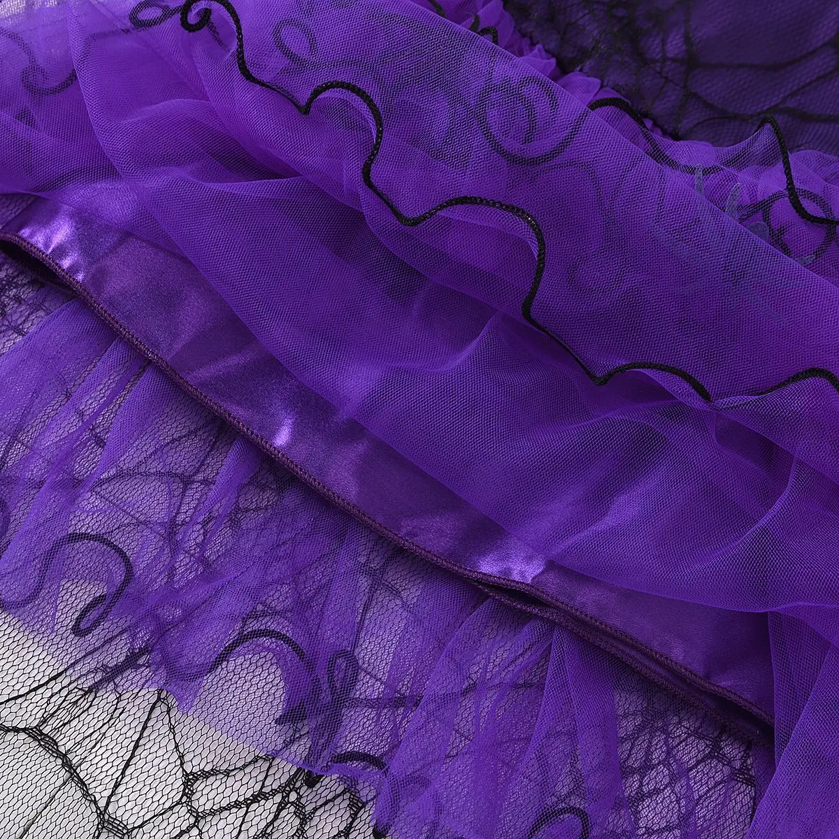 Mädchen-Spinnen-Hexen-Tutu-Kleid-Set, Spinnennetz-Netzcape, Hexenhut, Handschuhe, Kürbistasche, Leggings für Kinder, Halloween-Cosplay-Outfit – Detail 11