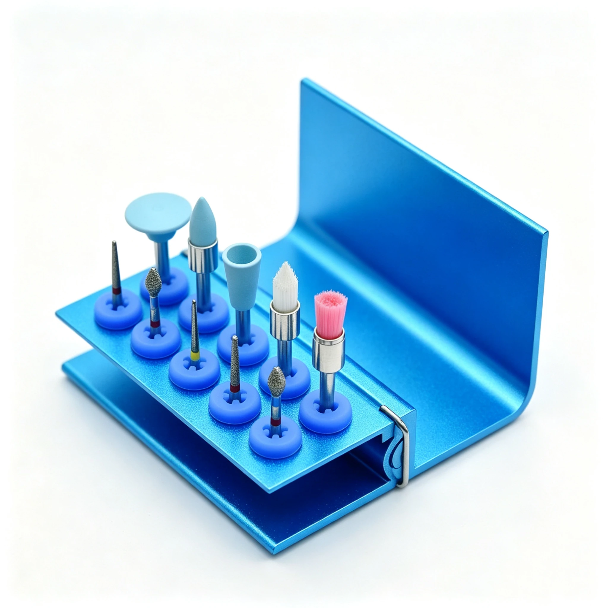 

Dental Autoclavable Metal Holder of High Speed& Low Speed Bur For Organizing And cleaning Autoclavable Metal Box As Ergo