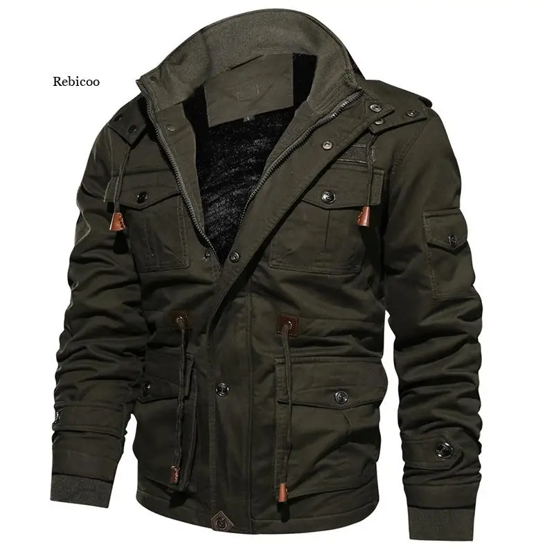 Casaco de lã de inverno masculino casaco interno grosso quente casual parkas outwear jaquetas masculino com capuz