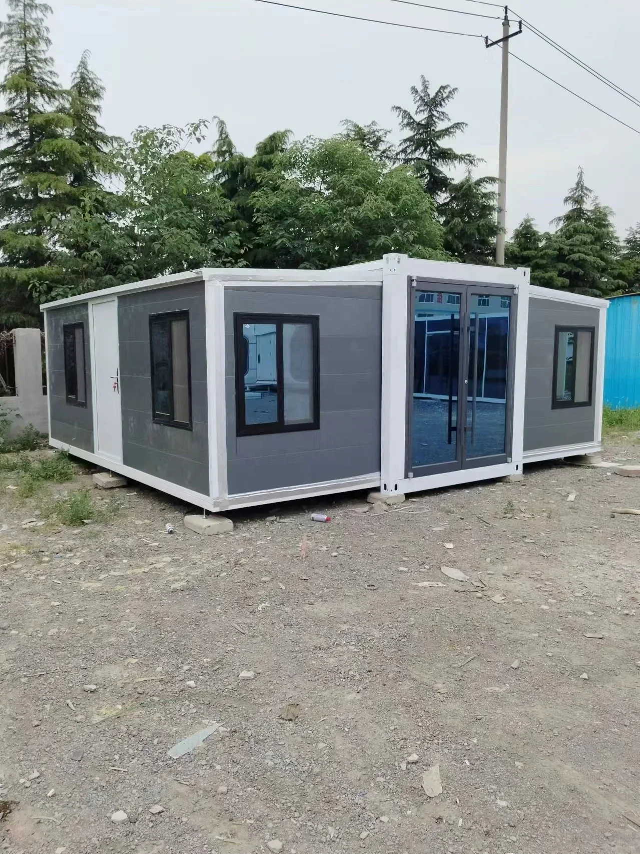 Quick Assembly Expandable Container House Twin Wing Folding Room with  Tiny Home Prefab Features