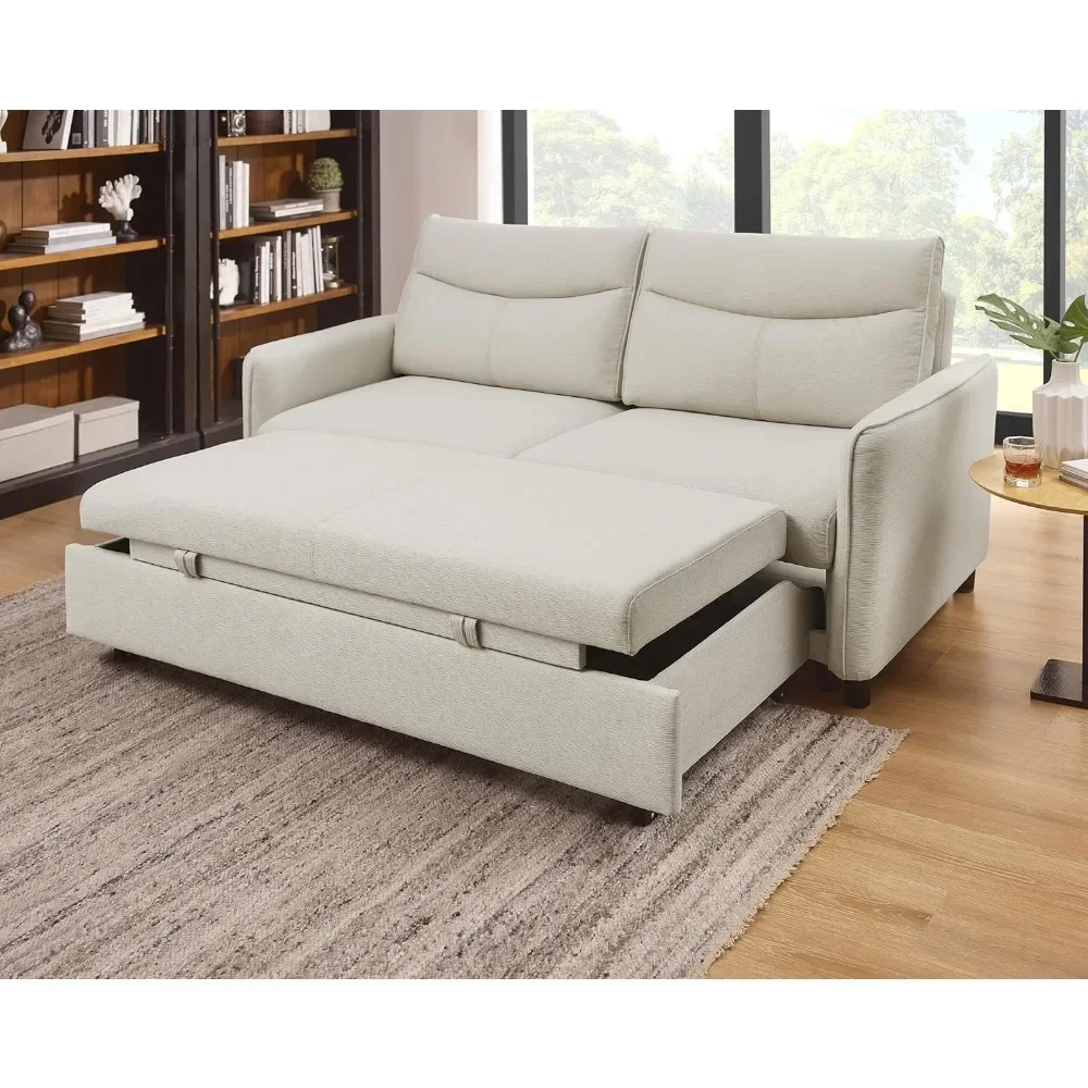 

Convertible Sleeper Sofa Bed, Comfortable Pull-Out Futon Loveseat, Full Love Seat for RV Small Spaces Hide-A-Bed Fold Out Couch