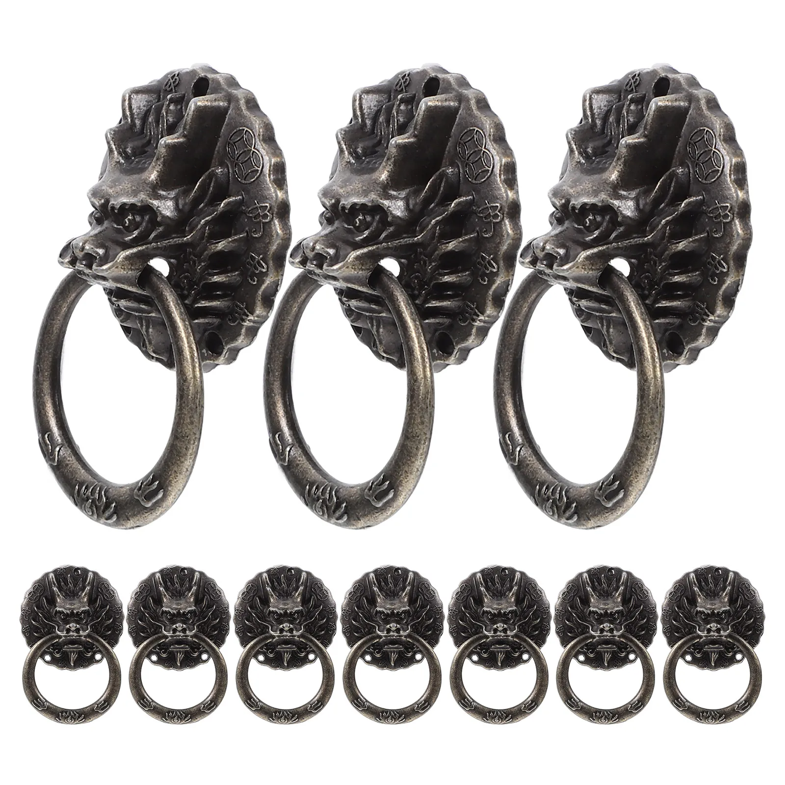 

10pcs Retro Dragon Head Cabinet Zinc Alloy Drawer Handle Decorative Door Pull For Furniture Zinc Alloy Pull For Closet Cupboard