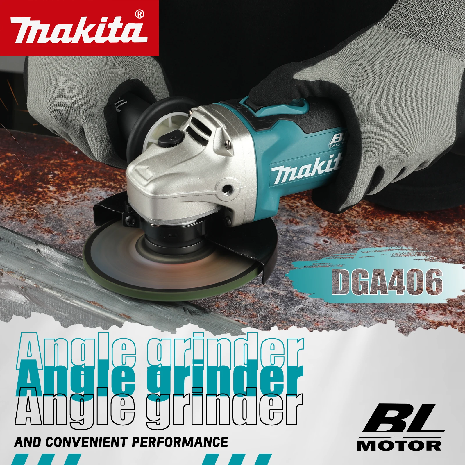 Makita's nieuwe geüpgradede 18V lithium-ion borstelloze oplaadpolijstmachine, krachtige snijmachine DGA406-125mm