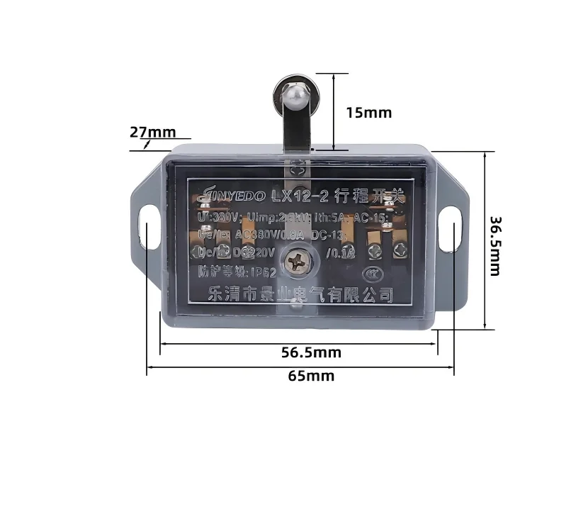 LX12-2 YBLX-12-2 Travel Switch,Push Rod Stroke 4mm,Limit Micro Switch,Roller Push Type 2NO 2NC