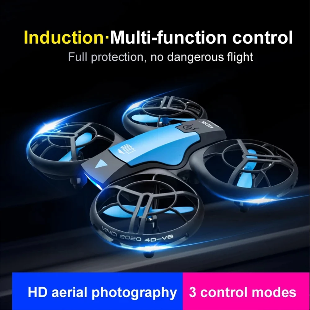 V8 New Mini Drone HD Camera Drones WiFi Air Pressure Height Maintain Foldable Quadcopter RC Dron Toy Gift