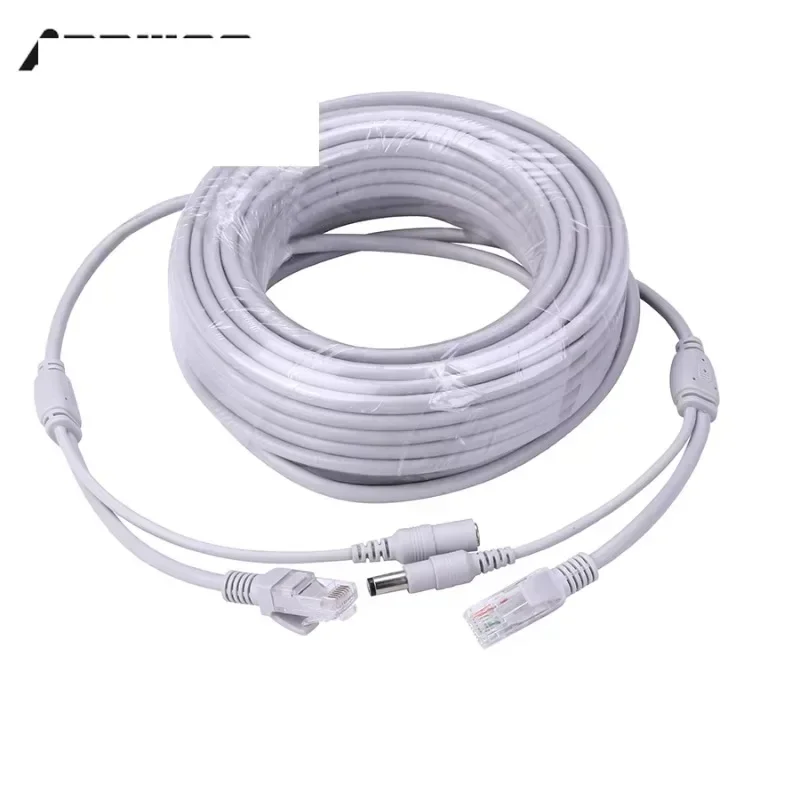 

Кабель видеонаблюдения Ethernet для IP-камер, система NVR, 5 м/10 м/20 м/30 м (опционально), разъем 2,1-5,5 мм RJ45 + удлинитель питания постоянного тока
