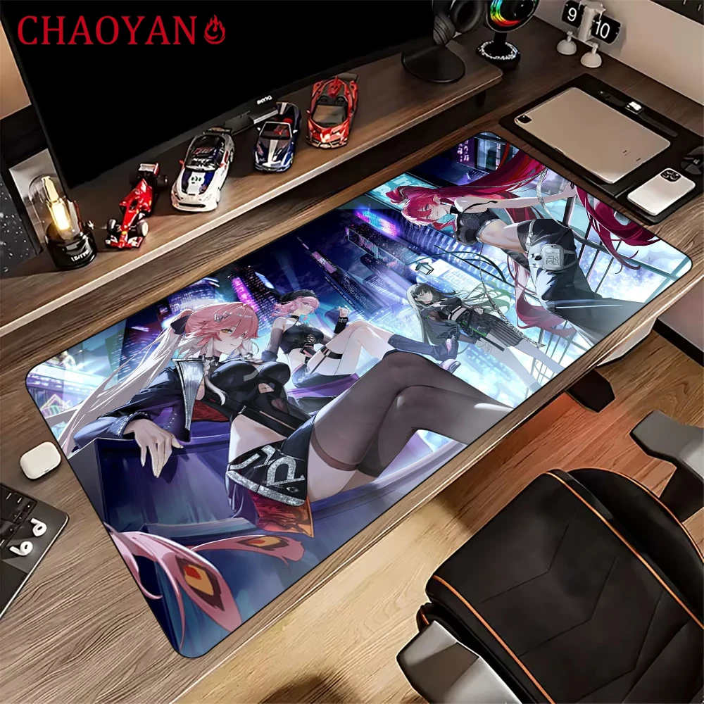 Wuthering Waves アニメガール マウスパッド デスクマット 縫製エッジ付き 滑り止めゴムベース PCアクセサリー ゲームマット かわいいマット
