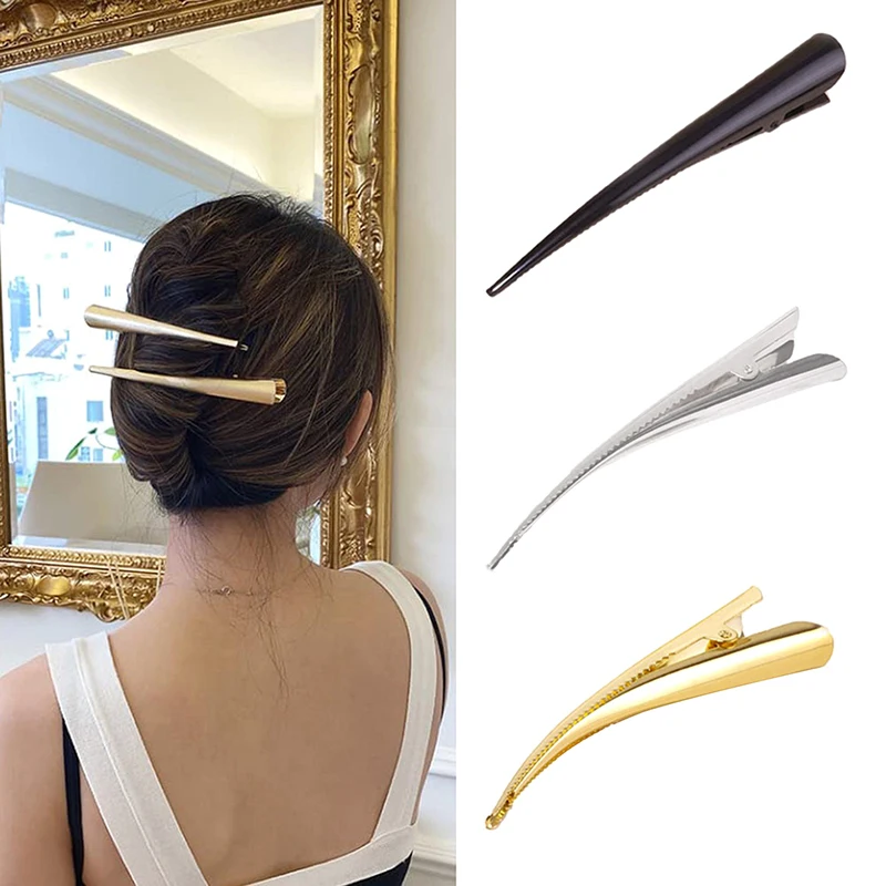 

5/10pcs Long Metal Hair Clips Horn Clip Hair Clamps Hair Accessories Duck Teeth Hairdressing Salon Tip Clip