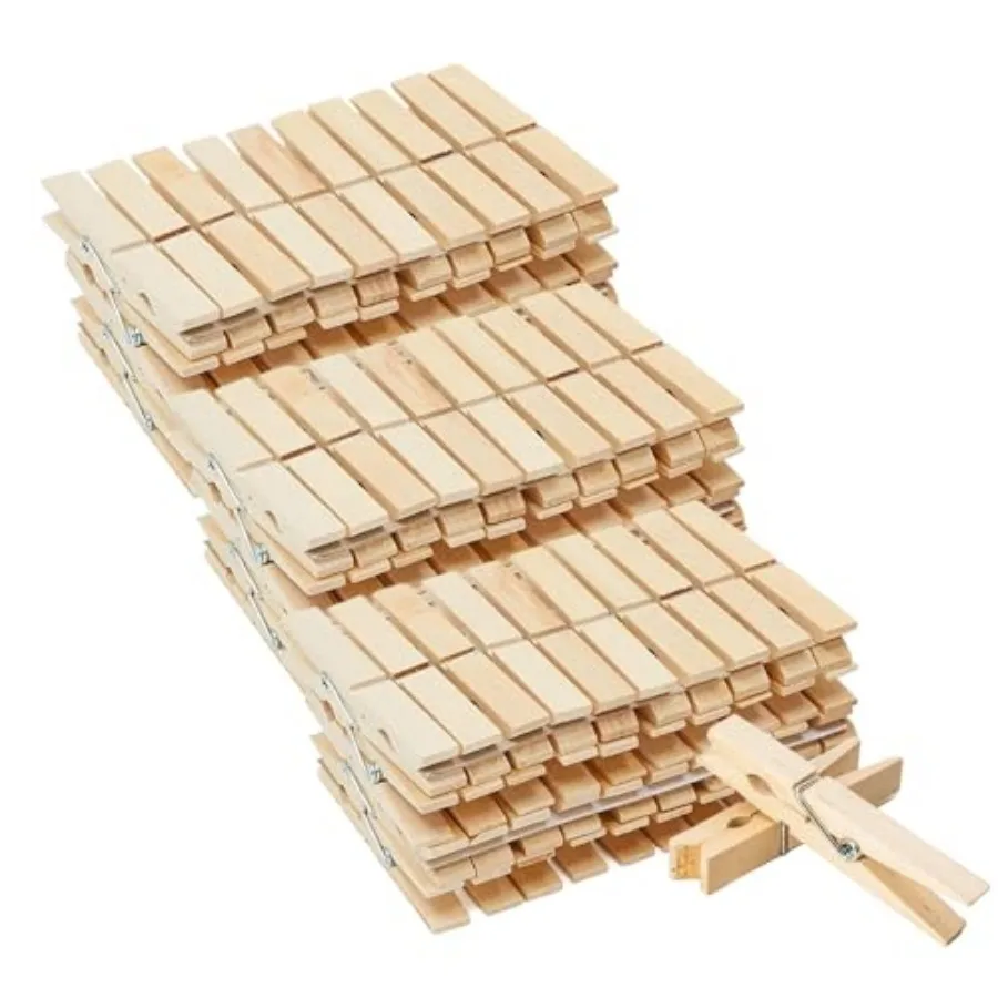 

100 Pack Wooden Clothespins 4 Inch Heavy Duty Clothes Clips for Hanging Clothes Art, Crafts, Photo Outdoor Pictures Displays