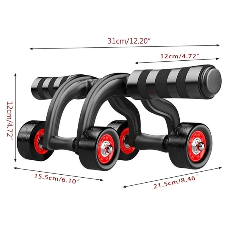 2/3 Roller Wheel Abdominal Exercise Home Gym Equipment for Men Women Strength & Abdominal Exercise Workout