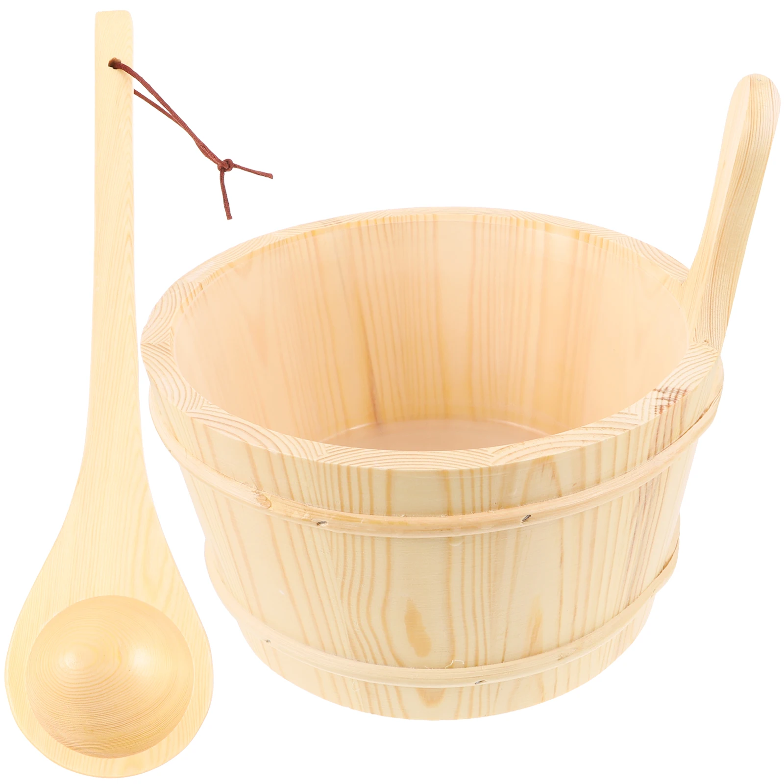 

Wooden Barrel Set Sauna Shower Bucket Foot Accessory Buckets Sweat Steaming for