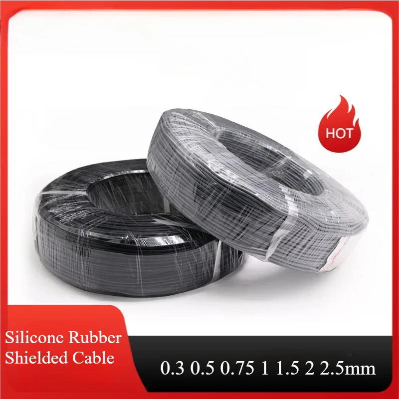 1M 0.3 0.5 0.75 1 1.5 2 2.5mm Silicone Rubber Shielded Cable 2 3 4 6 Cores Insulated Flexible Copper High Temperature Wire