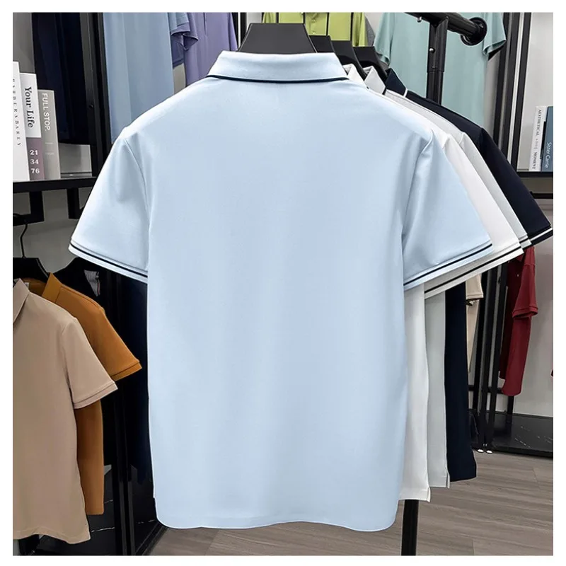 Men Polo Shirts Tshirt Classic Fit Solid Color Lightweight Quick Dry Plain Basic Polo Top Shirt