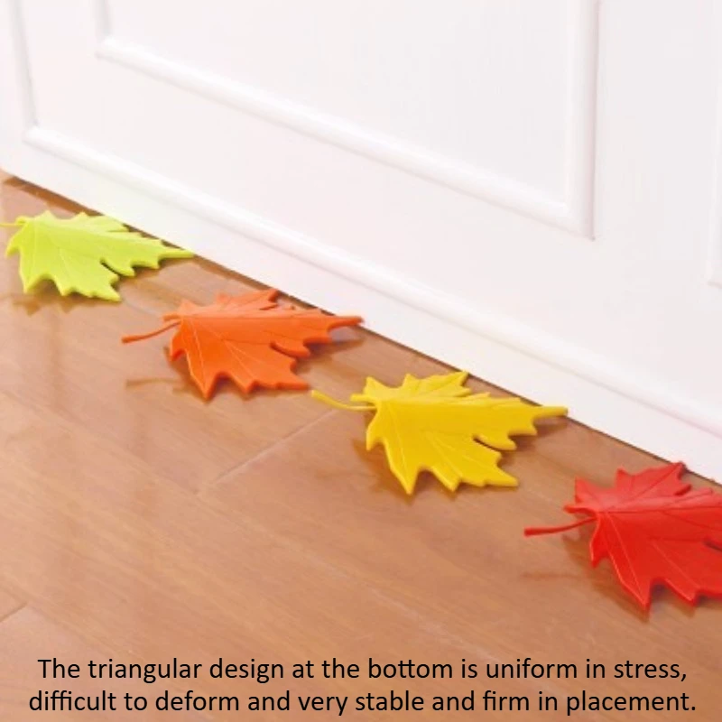 Colored maple leaf shape silicone safety door block baby room children bedroom anti-pinch manual door block