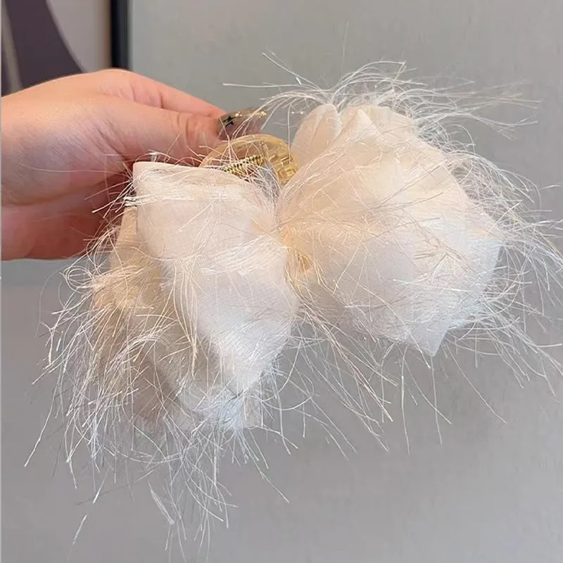 13 سنتيمتر مزاجه أنيقة ريشة شرابة مشبك شعر للمرأة فقاعة القرش كليب المألوف الفتاة الخلفي رئيس الشعر المشبك الشعر الوصول