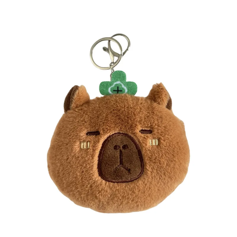 น่ารัก capybara อนิเมะกระเป๋าเงินกำมะหยี่ใส่เหรียญน่ารักสร้างสรรค์การ์ตูนกระเป๋าทรงกลมจี้กระเป๋าเก็บหูฟังแฟชั่นมินิตลก