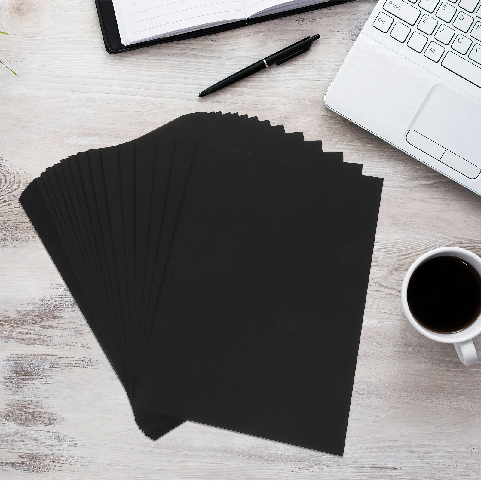 50 ورقة من الورق السميك باللون الأسود لصياغة دعوات البطاقات التجارية ورق أسود بطاقات ملونة #3