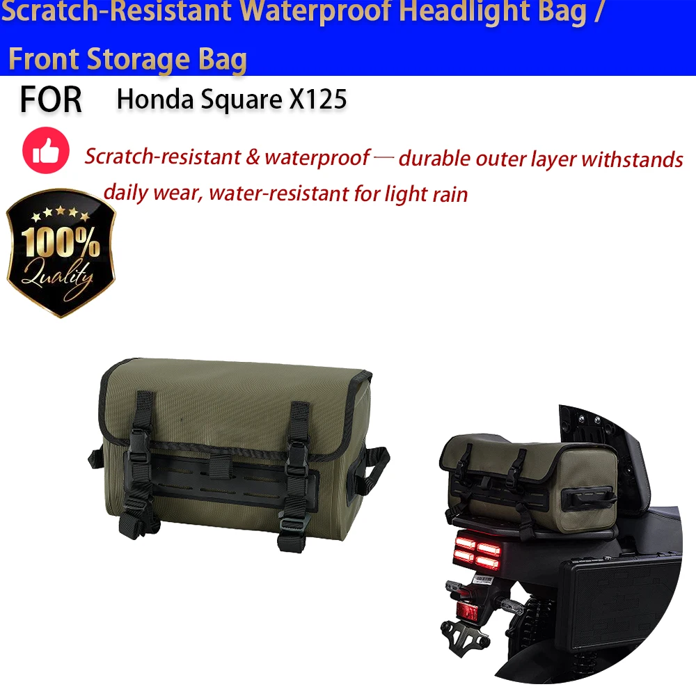 For Honda Square X125 Front Waterproof Storage Bag Scratch Resistant No-Drill Accesorios Moto
