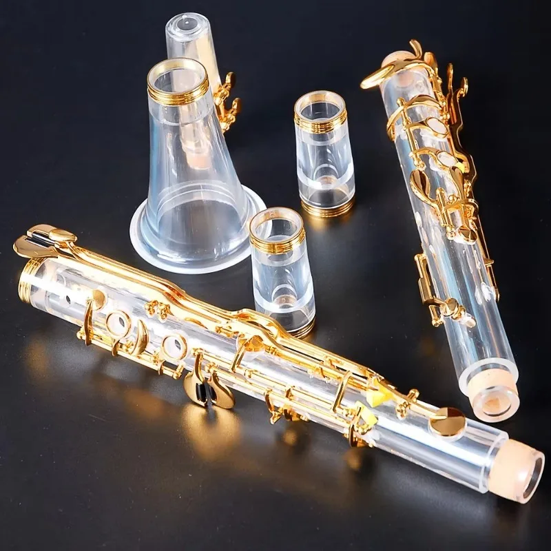 Professional exam results: Transparent gold-plated clarinet Turkish system key G