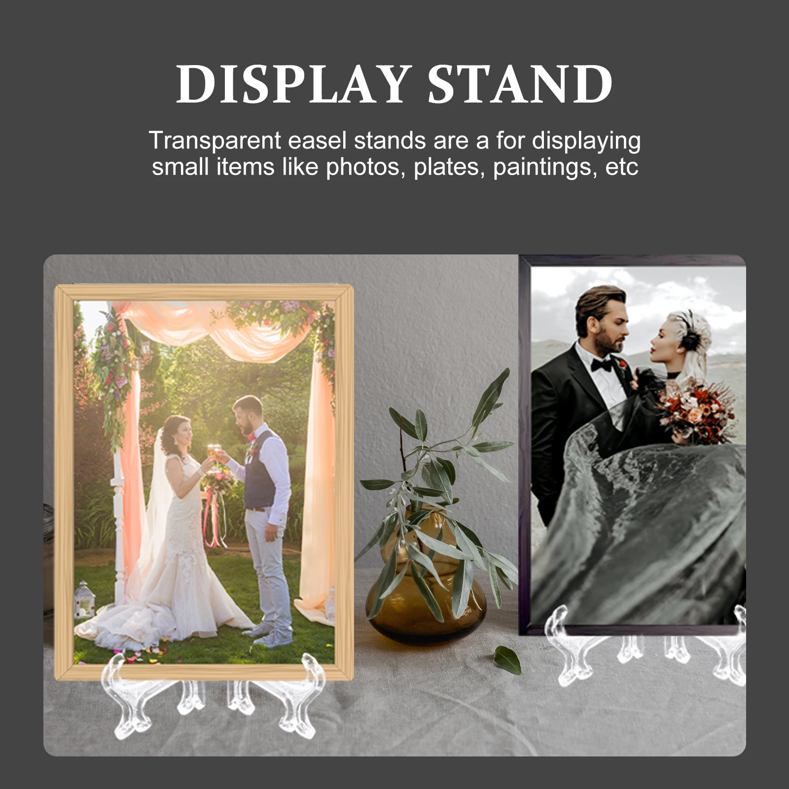 

12Pcs Transparent Plate Easel Stands Premium Material Foldable Flat Storage Display Stand Home Decor Kitchen Tool
