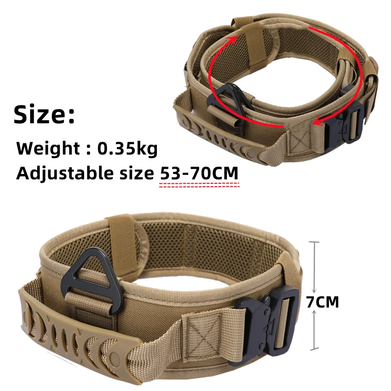 Adjustable Metal Double Buckle Tactical Dog Collar Luxury Designer K9 Training Collar Dog German Shepherd For Medium Large Dogs