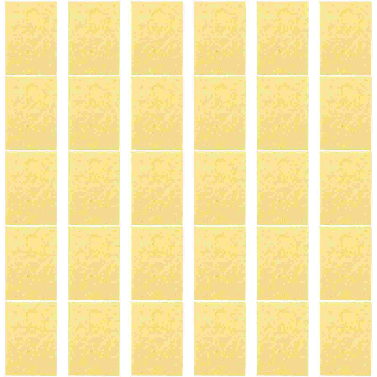 

30 Pcs Sponges Soldering Welding Head Cleaning Remove Tin Cleaner Square Iron Yellow