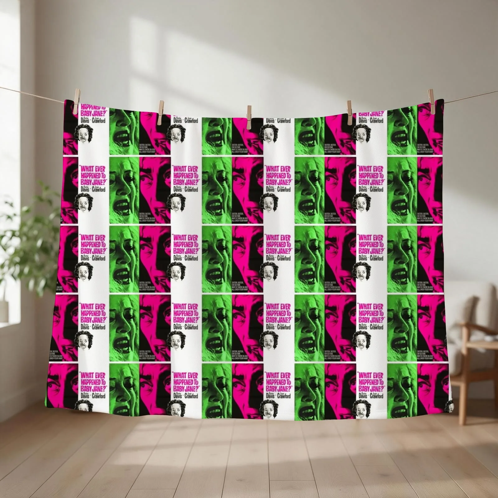 WHATEVER HAPPENED TO BABY JANE ? - VINTAGE POSTER ART - Throw Blanket couch cozy soft plush fuzzy picnic outdoor blanket