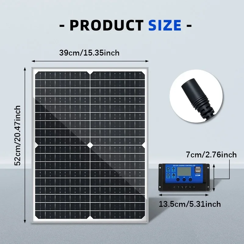 1000W Solar Panel Kit with Charge Controller, Portable High Efficiency Solar Module for Outdoor RV Camping Off Grid System