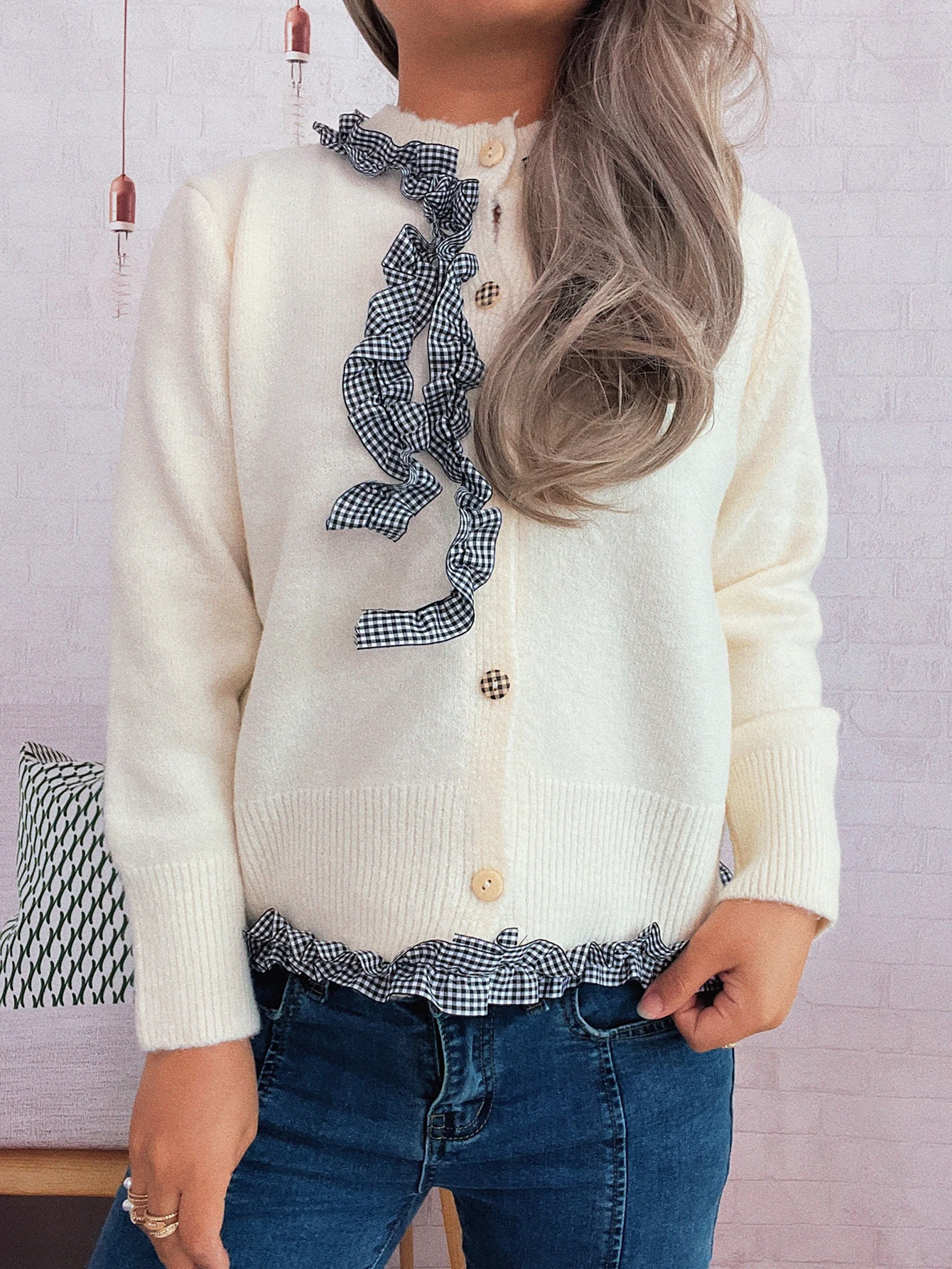 Cárdigan de manga larga con cuello redondo para mujer, camisa abierta holgada de estilo de viaje, ropa de abrigo informal a la moda para otoño e invierno