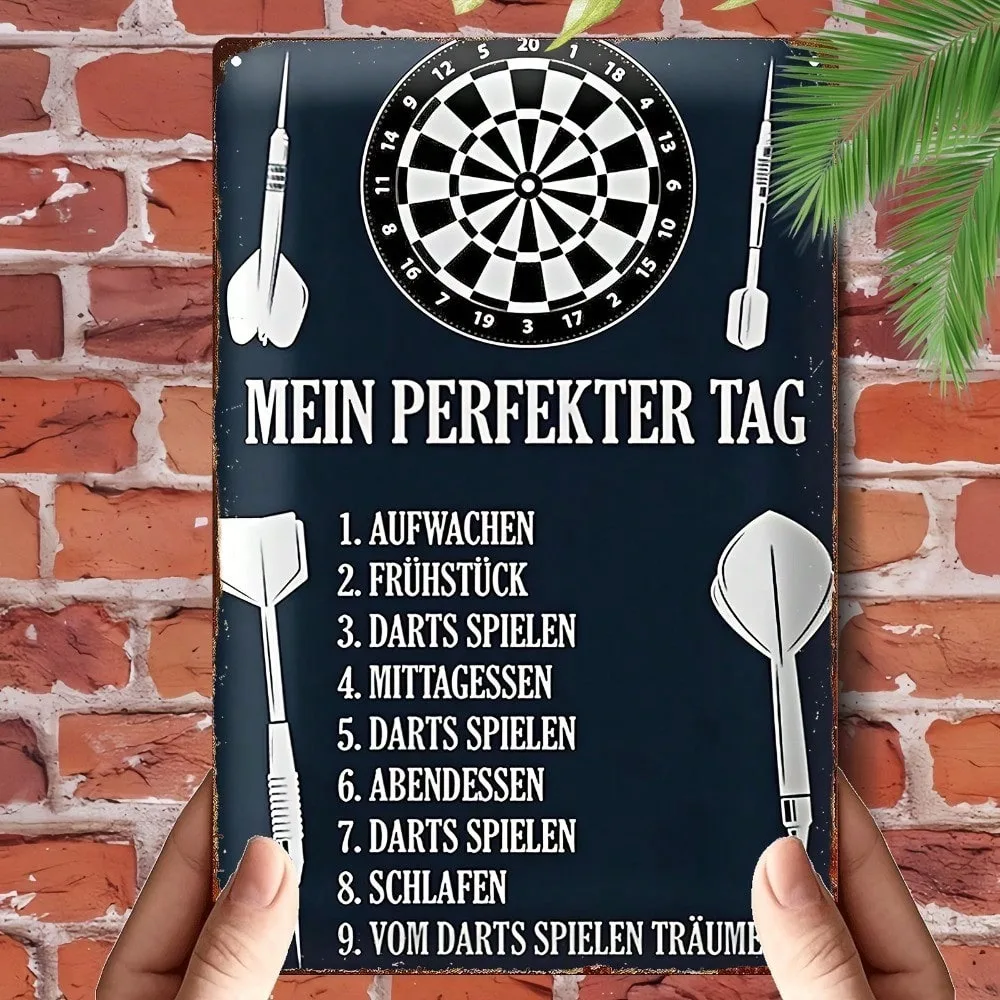 

Vintage Dart Board,Man Cave Decor,Wall Art,Valentine's Day Decoration,Ramadan 2026 Gift,Rustic Metal Sign,8x12 Inch