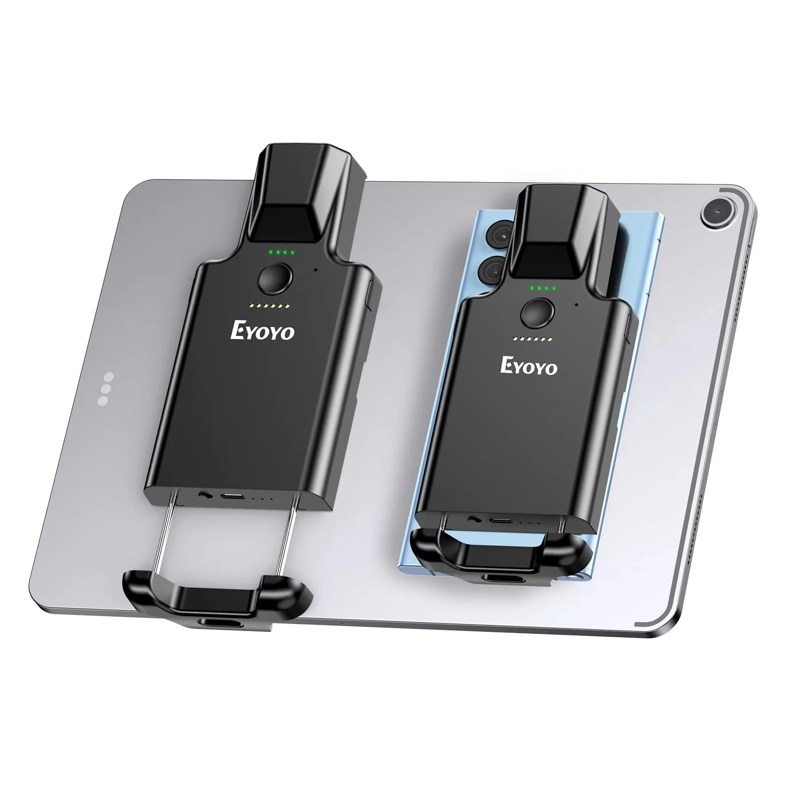 Eyoyo EY-036 Verbesserter QR-Code-Scanner mit Rückenclip, tragbarer Bluetooth-Barcode-Scanner, kabelloser UPC-, ISBN-, PDF417-, Data Matrix-Barcode-Leser, kompatibel mit iOS, Android, Windows,