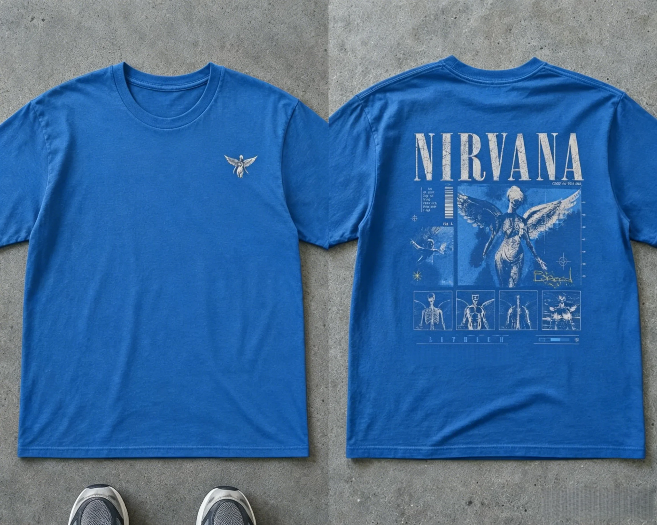 Nirvana Lithium Vintage Angel Baumwoll-T-Shirt 2026 Sommer Herren Damen Retro Übergroß Locker Streetwear Y2k-Stil Sportbekleidung – Detail 7