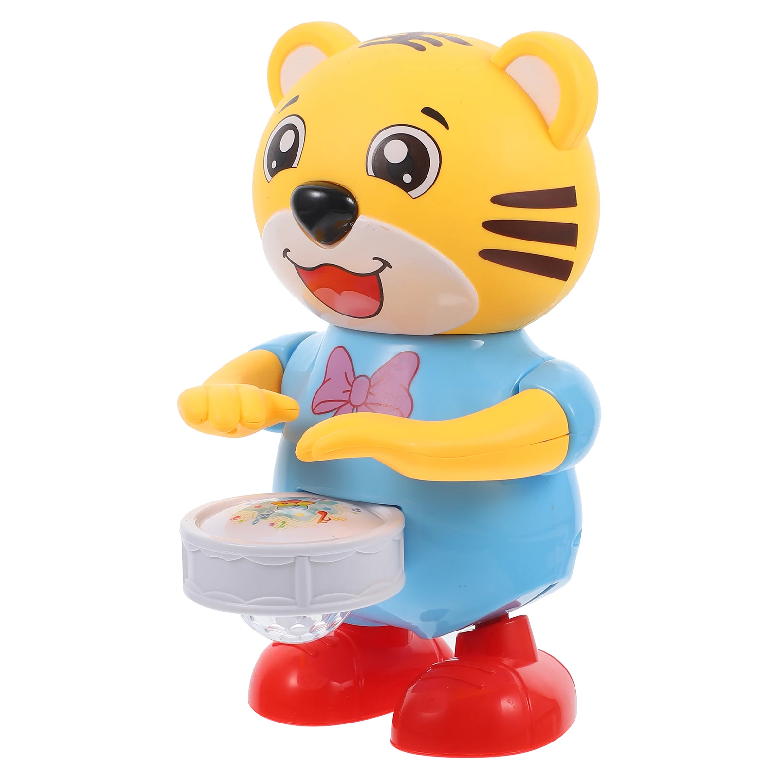 Robô tigre fofo, dança, bateria musical para crianças, uso seguro e longo, fácil de transportar, presente educacional, cores brilhantes