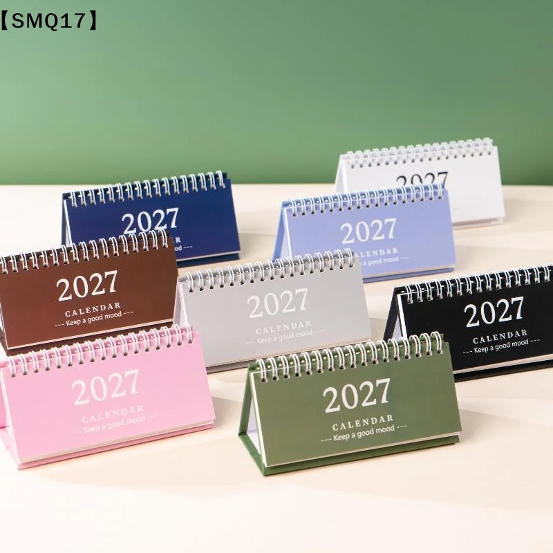 1Pcs 2027 Solid Morandi Color Mini Desk Calendar Standing Flip Monthly Planner Office Student Desktop Decor Stationery Gift【SMQ】