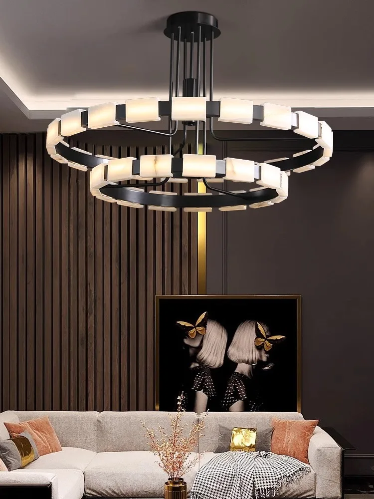 lustre de marmore grande para decoracao domestica lampadas de teto modernas led lustres eletrodomestico europa moderno preto 2024 01