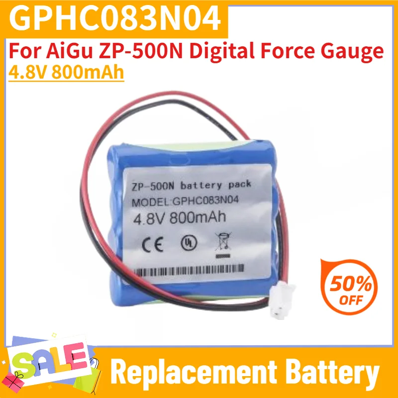 GPHC083N04 Battery for AiGu ZP-500N Digital Force Gauge Replacement Battery 4.8V 800mAh
