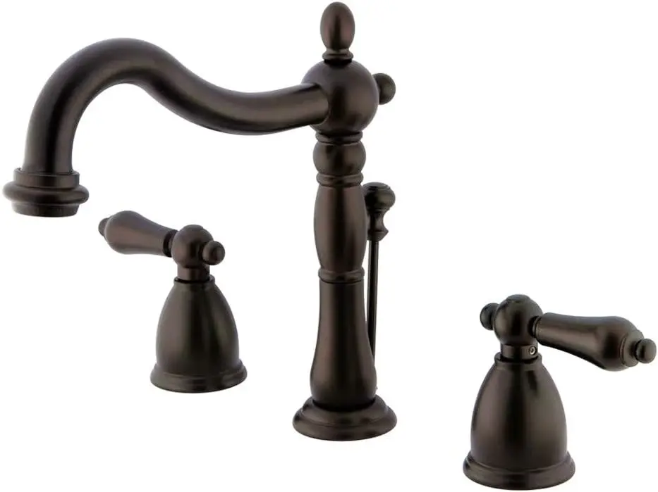 

Heritage Widespread Lavatory Faucet with Metal Lever Handle Oil Rubbed Bronze 8-Inch Adjustable Center Oil-Rubbed Bronze