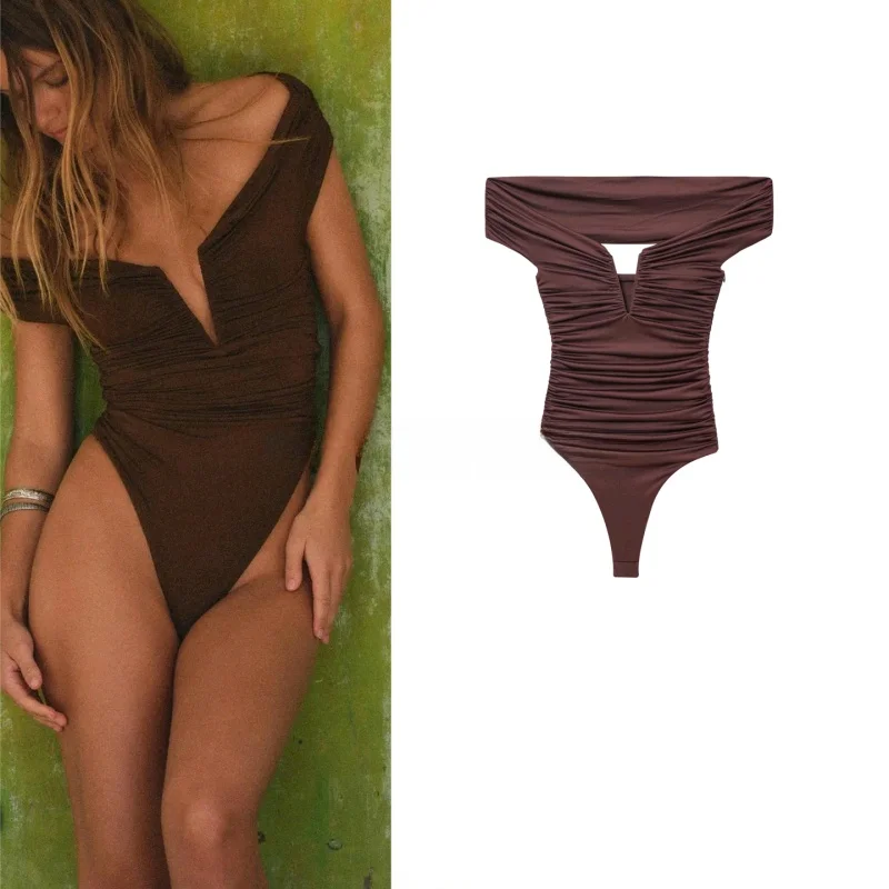 

Summer New Women's Faionable Nylon Blend One-Piece Comfortable Straight Collar Bridesmaid High Waist ort Pants Polyester ...