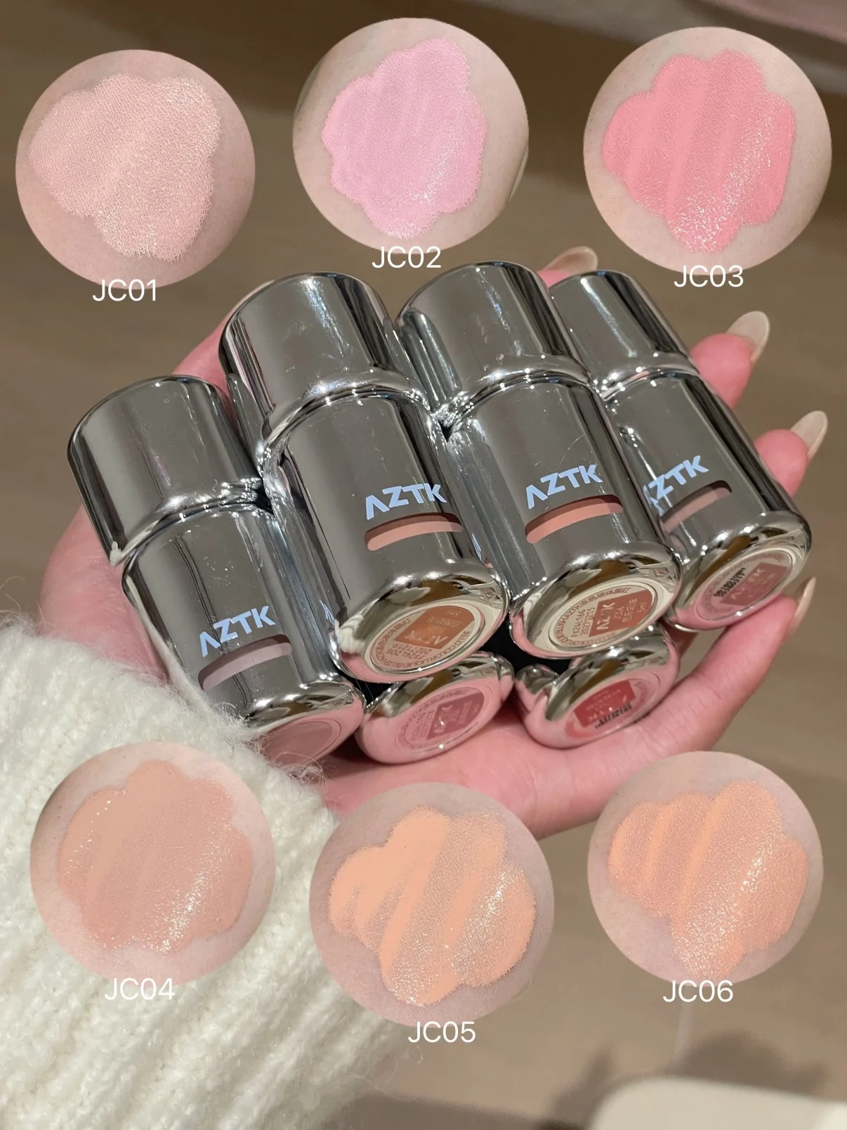 

AZTK Liquid Blush Jc04 Moisturizing Nude Blusher Longlasting Waterproof Matte Brightening Gentle Atmosphere Lipstick Makeup