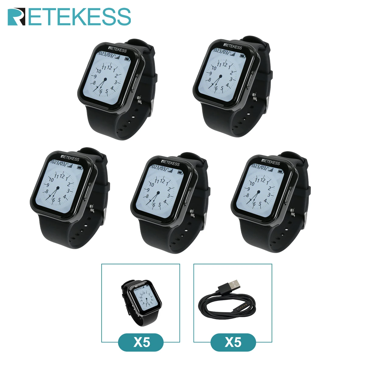 RETEKESS TD154 Kitchen Waiter Calling System Restaurant Pager For Server TD113 Waterproof Watch Receivers For Coffee Bar Hotel image 3