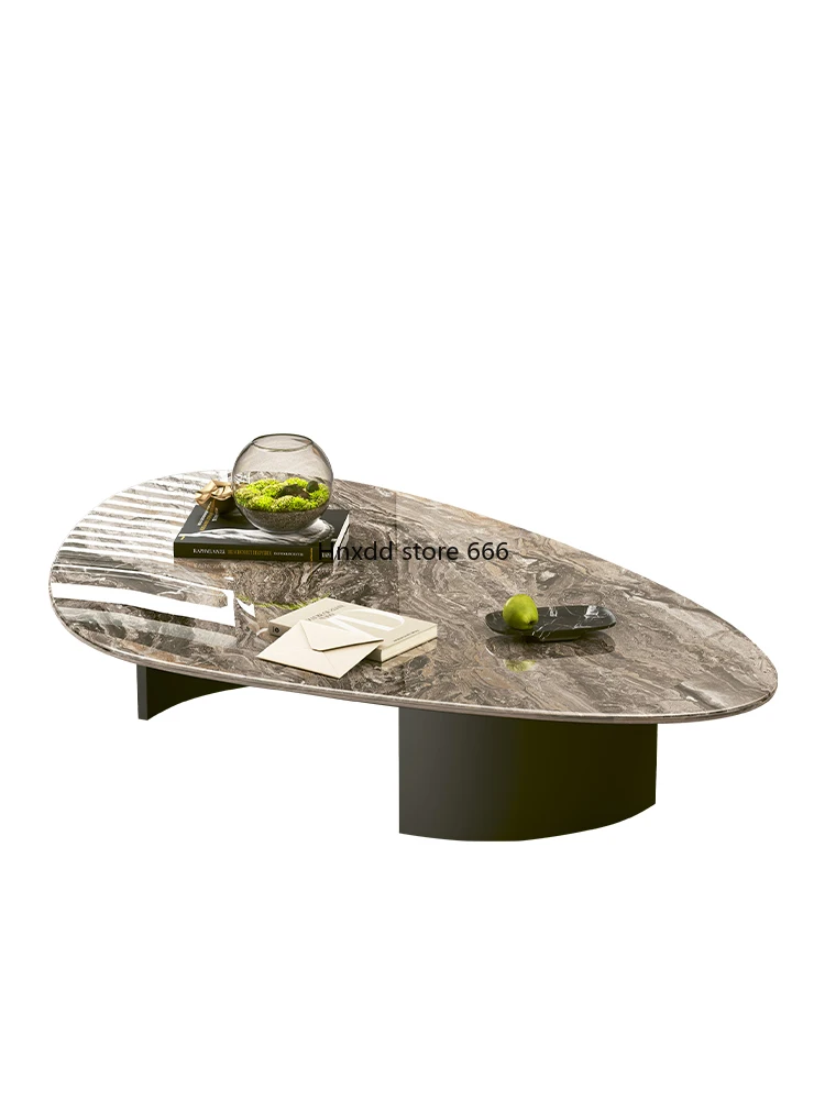 Italian minimalist coffee table Modern minimalist light luxury irregular shaped luxury stone coffee table