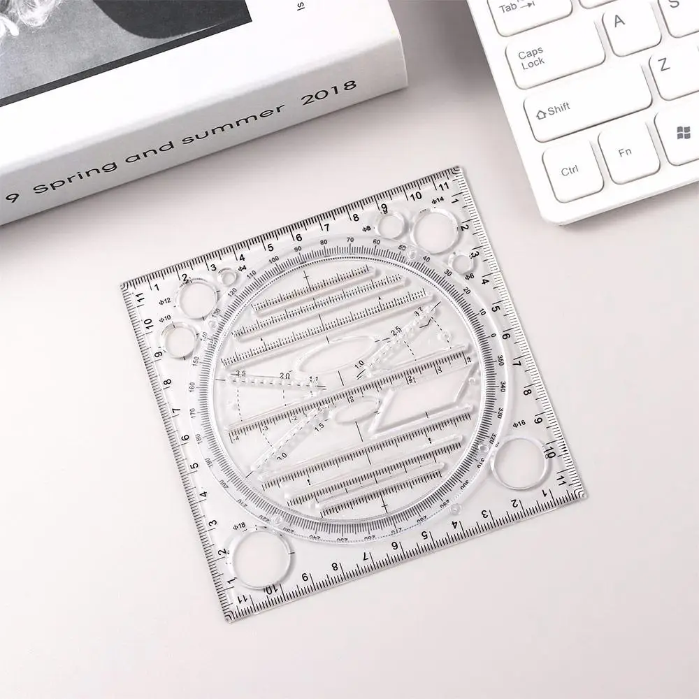 

Function Art Design Ruler Springhall Angle Circle Maker Drawing Ruler Multifunctional Drawing Ruler Geometric Drawing Template