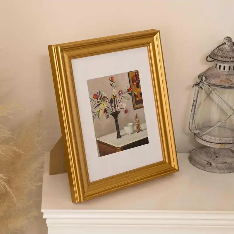 Creative Gold Picture Frame Versatile Photo Frame for 8-inch, 10-inch, and A4 Artworks Horizontal & Vertical Display Home Décor